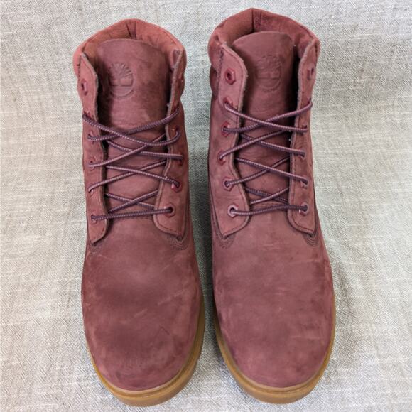 Timberland Linden Woods Burgundy Red Suede Leather Waterproof Boot Womens 9 - Picture 2 of 11